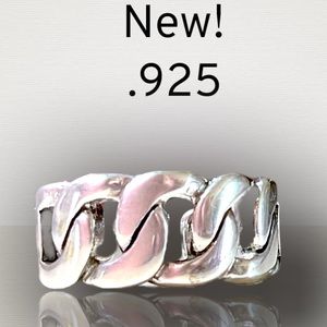 Silver ring chain link Ring Adjustable unique .925 Sterling Silver Nwt JUST IN